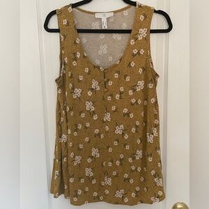 Floral Yellow Tank Top